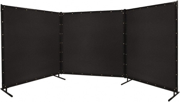 Steiner - 4' Wide x 6' High, Vinyl Laminated Polyester Portable Welding Screen - Black - Exact Tooling