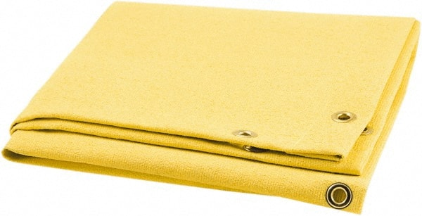 Steiner - 8' High x 6' Wide x 0.035" Thick Acrylic Coated Fiberglass Welding Blanket - Gold, Grommet - Exact Tooling