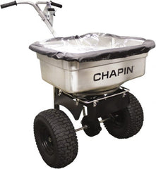 Chapin - 100 Lb Stainless Steel Walk Behind Broadcast Landscape Spreader - 14" Pneumatic Wheels - Exact Tooling