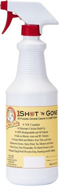 Bare Ground Solutions - 28oz of 1 Shot Graffiti Remover & Cleaner in a Trigger Sprayer - 1 Shot Graffiti Remover is a 100% biodegradable and all-natural cleaner removes grease, spray paint, tar, markers and pencil from hard surfaces. - Exact Tooling