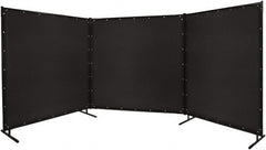 Steiner - 8' Wide x 8' High, Vinyl Laminated Polyester Portable Welding Screen - Black - Exact Tooling