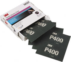 3M - 400 Grit, Aluminum Oxide TriangleSanding Sheet - 6-13/16" Long x 5-1/2" Wide, Extra Fine Grade, Weighted Paper Backing - Exact Tooling