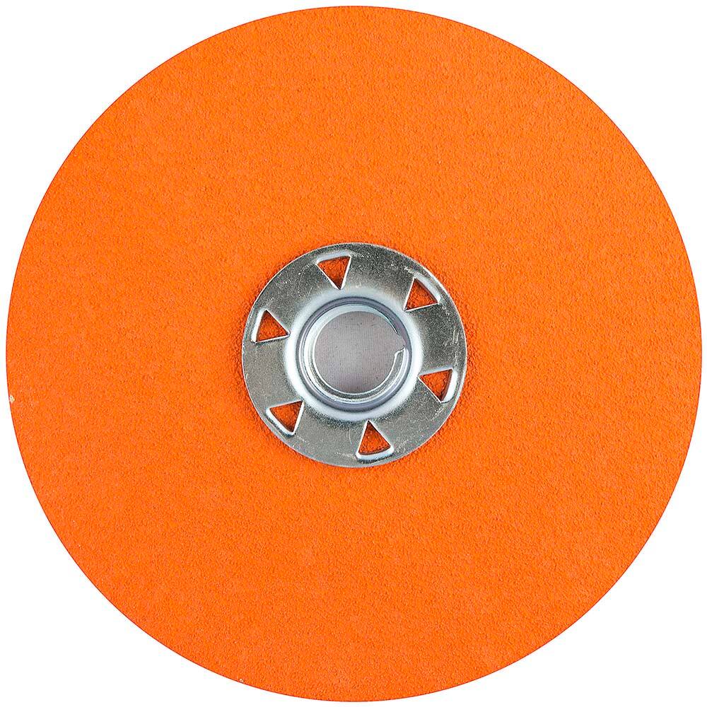 Norton - 5" Diam, 5/8" Hole, 80 Grit Ceramic Alumina Fiber Disc - Exact Tooling