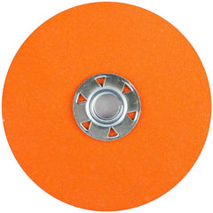 Norton - 5" Diam, 5/8" Hole, 80 Grit Ceramic Alumina Fiber Disc - Exact Tooling