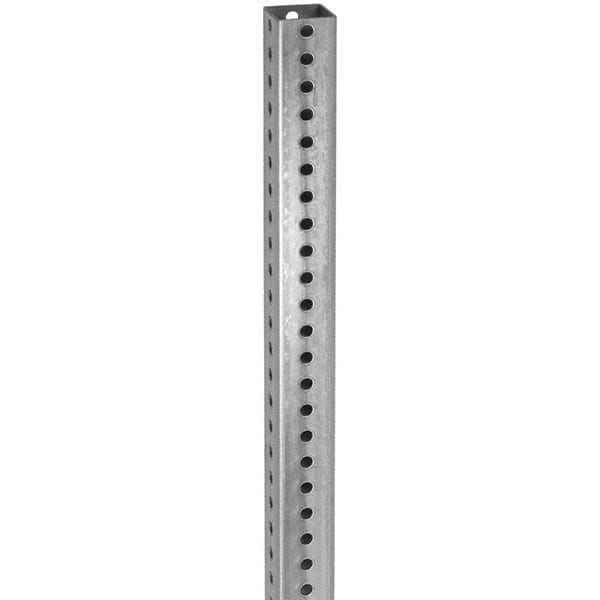 TAPCO - 10' High, Galvanized Traffic Sign Post - Steel, 7/16" Hole Diam, Silver - Exact Tooling