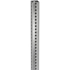TAPCO - 10' High, Galvanized Traffic Sign Post - Steel, 7/16" Hole Diam, Silver - Exact Tooling