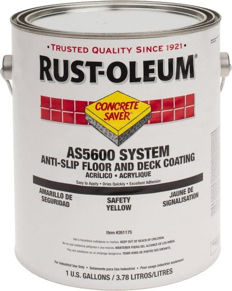 Rust-Oleum - 1 Gal Safety Yellow Gloss Finish Antislip Coating - 60 to 70 Sq Ft per Gal, Interior/Exterior - Exact Tooling