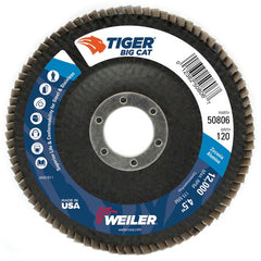 4-1/2″ Big Cat Abrasive Flap Disc, Flat, Phenolic Backing, 120Z, 7/8″ Arbor Hole - Exact Tooling