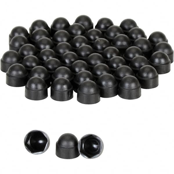 Vestil - 9/16" Bollard Cap - Black, Plastic, Smooth Surface - Exact Tooling