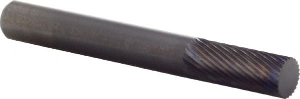 M.A. Ford - 1/4" Cut Diam, 1/4" Shank Diam, Cylinder Head Double Cut Burr - Carbide, Flat End, 5/8" LOC, 2" OAL - Exact Tooling