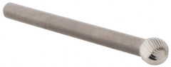 M.A. Ford - 3/16" Cut Diam, 1/8" Shank Diam, Ball Head Double Cut Burr - Carbide, Radius End, 5/32" LOC, 1-1/2" OAL - Exact Tooling