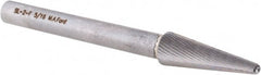M.A. Ford - 5/16" Cut Diam, 1/4" Shank Diam, Taper Head Double Cut Burr - Carbide, Radius End, 15/16" LOC, 3" OAL - Exact Tooling