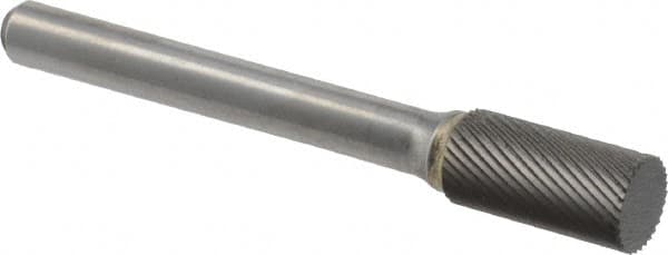 M.A. Ford - 3/8" Cut Diam, 1/4" Shank Diam, Cylinder Head Double Cut Burr - Carbide, Flat End, 3/4" LOC, 2-3/4" OAL - Exact Tooling