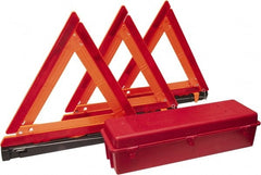 PRO-SAFE - 4 Piece, Highway Triangle Safety Kit - 3 Reflective Triangles, Case - Exact Tooling