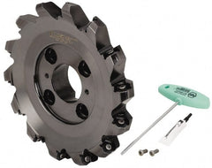 Kennametal - 10" Cut Diam, 2-1/2" Arbor Hole, 8mm Max Depth of Cut, 45° Indexable Chamfer & Angle Face Mill - 14 Inserts, HNPJ 1307... Insert, Right Hand Cut, 14 Flutes, Through Coolant, Series Dodeka Max - Exact Tooling