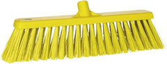 Vikan - 19" Heavy Duty Synthetic Push Broom - 2" Bristle Length, Plastic Block, European Threaded Handle Connection - Exact Tooling