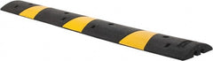 PRO-SAFE - 72" Long x 12" Wide x 2-1/4" High, Speed Bump - Black & Yellow, Rubber - Exact Tooling
