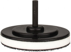 Tru-Maxx - 3" Diam Hook & Loop Disc Backing Pad - 1/4" Shank Diam, Medium Density, 15,500 RPM - Exact Tooling