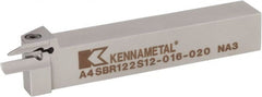 Kennametal - A4SB, External, Right Hand, 12mm Max Depth of Cut, 2mm Min Groove Width, Indexable Grooving Tool Holder - A4G0200M2SP02B Insert Compatibility, 20mm Shank Height, 20mm Shank Width, 125.3mm OAL - Exact Tooling