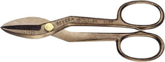 Ampco - 3" Length of Cut, Straight Pattern Tinner's Snip - 12" OAL - Exact Tooling