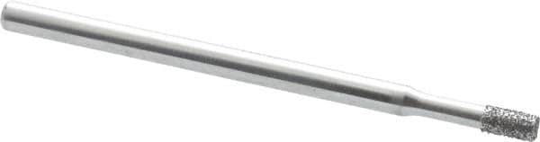 Strauss - 0.11" Head Diam x 0.157" Head Thickness CBN Grinding Pin - 1/8" Shank Diam x 2" Shank Length, Medium Grade, 80 Grit - Exact Tooling