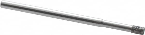 Strauss - 1/8" Head Diam x 0.157" Head Thickness CBN Grinding Pin - 1/8" Shank Diam x 2" Shank Length, Fine Grade, 120 Grit - Exact Tooling