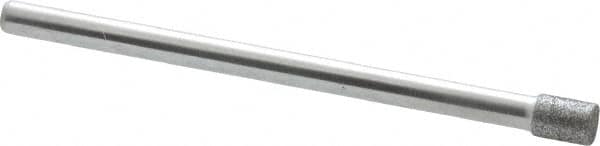 Strauss - 0.157" Head Diam x 0.197" Head Thickness CBN Grinding Pin - 1/8" Shank Diam x 2" Shank Length, (170 Mesh Grit) - Exact Tooling
