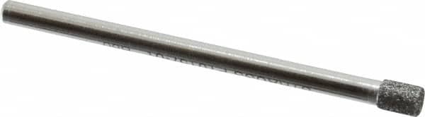Strauss - 0.157" Head Diam x 0.197" Head Thickness CBN Grinding Pin - 1/8" Shank Diam x 2" Shank Length, Medium Grade, 80 Grit - Exact Tooling