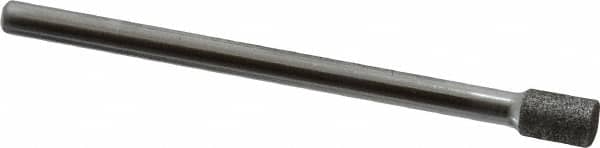 Strauss - 0.177" Head Diam x 1/4" Head Thickness CBN Grinding Pin - 1/8" Shank Diam x 2" Shank Length, (170 Mesh Grit) - Exact Tooling