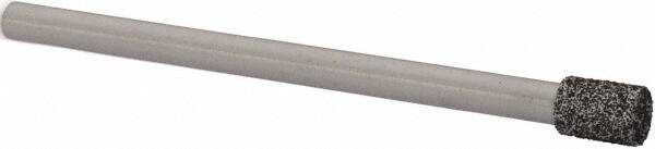 Strauss - 0.177" Head Diam x 1/4" Head Thickness CBN Grinding Pin - 1/8" Shank Diam x 2" Shank Length, Medium Grade, 80 Grit - Exact Tooling