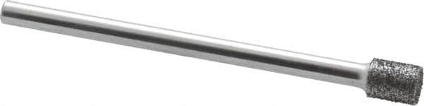 Strauss - 0.197" Head Diam x 1/4" Head Thickness CBN Grinding Pin - 1/8" Shank Diam x 2" Shank Length, (170 Mesh Grit) - Exact Tooling