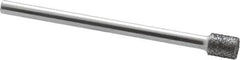 Strauss - 0.197" Head Diam x 1/4" Head Thickness CBN Grinding Pin - 1/8" Shank Diam x 2" Shank Length, (170 Mesh Grit) - Exact Tooling