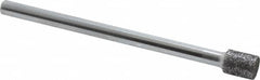 Strauss - 0.197" Head Diam x 1/4" Head Thickness CBN Grinding Pin - 1/8" Shank Diam x 2" Shank Length, Medium Grade, 80 Grit - Exact Tooling