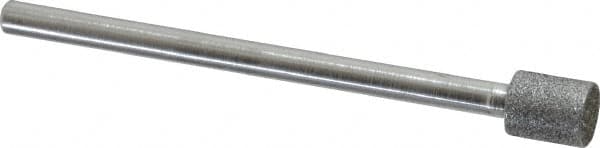 Strauss - 1/4" Head Diam x 0.276" Head Thickness CBN Grinding Pin - 1/8" Shank Diam x 2" Shank Length, (170 Mesh Grit) - Exact Tooling
