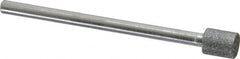 Strauss - 1/4" Head Diam x 0.276" Head Thickness CBN Grinding Pin - 1/8" Shank Diam x 2" Shank Length, (170 Mesh Grit) - Exact Tooling