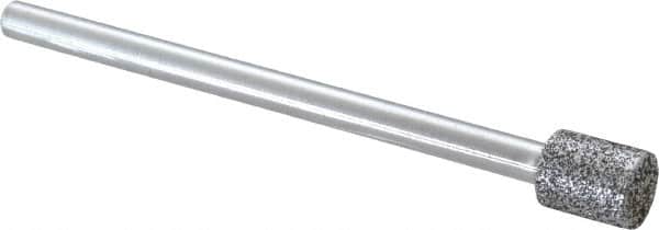 Strauss - 1/4" Head Diam x 0.276" Head Thickness CBN Grinding Pin - 1/8" Shank Diam x 2" Shank Length, Medium Grade, 80 Grit - Exact Tooling