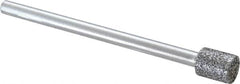 Strauss - 1/4" Head Diam x 0.276" Head Thickness CBN Grinding Pin - 1/8" Shank Diam x 2" Shank Length, Medium Grade, 80 Grit - Exact Tooling