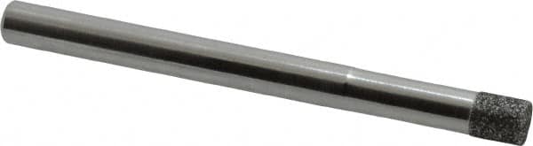 Strauss - 1/4" Head Diam x 0.276" Head Thickness CBN Grinding Pin - 1/4" Shank Diam x 3" Shank Length, Medium Grade, 80 Grit - Exact Tooling