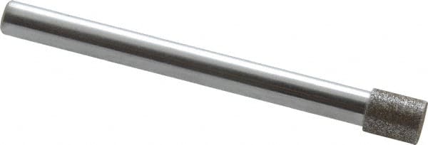 Strauss - 0.315" Head Diam x 3/8" Head Thickness CBN Grinding Pin - 1/4" Shank Diam x 3" Shank Length, Medium Grade, 80 Grit - Exact Tooling