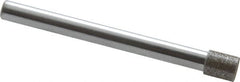 Strauss - 0.315" Head Diam x 3/8" Head Thickness CBN Grinding Pin - 1/4" Shank Diam x 3" Shank Length, Medium Grade, 80 Grit - Exact Tooling