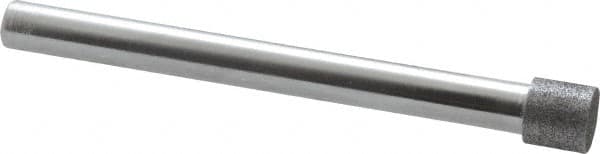 Strauss - 0.335" Head Diam x 0.315" Head Thickness CBN Grinding Pin - 1/4" Shank Diam x 3" Shank Length, (170 Mesh Grit) - Exact Tooling
