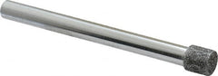 Strauss - 0.335" Head Diam x 0.315" Head Thickness CBN Grinding Pin - 1/4" Shank Diam x 3" Shank Length, Medium Grade, 80 Grit - Exact Tooling