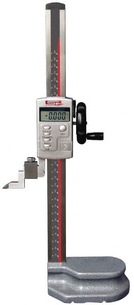 SPI - 12" Electronic Height Gage - 0.0005" Resolution, Accurate to 0.0015", LCD Display, SPC Data Output - Exact Tooling