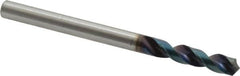 OSG - 4mm 130° Spiral Flute Vanadium High Speed Steel Screw Machine Drill Bit - WD1 Finish, Right Hand Cut, 22mm Flute Length, 54mm OAL, Faceted Point, Straight Shank - Exact Tooling