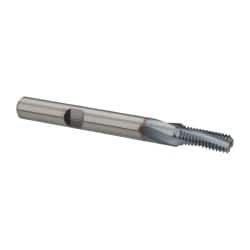 Emuge - 1/4-28 UNF, 0.203" Cutting Diam, 3 Flute, Solid Carbide Helical Flute Thread Mill - Internal Thread, 0.517" LOC, 2-1/2" OAL, 1/4" Shank Diam - Exact Tooling