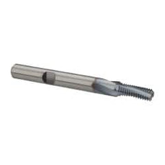 Emuge - 1/4-28 UNF, 0.203" Cutting Diam, 3 Flute, Solid Carbide Helical Flute Thread Mill - Internal Thread, 0.517" LOC, 2-1/2" OAL, 1/4" Shank Diam - Exact Tooling