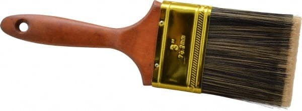 Premier Paint Roller - 3" Flat Synthetic Varnish Brush - 3" Bristle Length, 6-3/4" Wood Handle - Exact Tooling