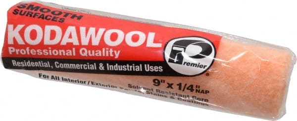 Premier Paint Roller - 1/4" Nap, 9" Wide Paint General Purpose Roller Cover - Smooth Texture, Wool/Poly Blend - Exact Tooling