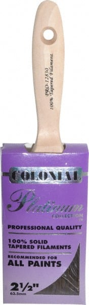 Premier Paint Roller - 2-1/2" Flat Synthetic Varnish Brush - 3" Bristle Length, 7-1/4" Wood Handle - Exact Tooling