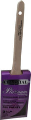 Premier Paint Roller - 2-1/2" Angled Synthetic Sash Brush - 3" Bristle Length, 9" Wood Rattail Handle - Exact Tooling